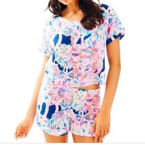 Lilly Pulitzer Knit Two-Piece Top And Short Set size medium rare!